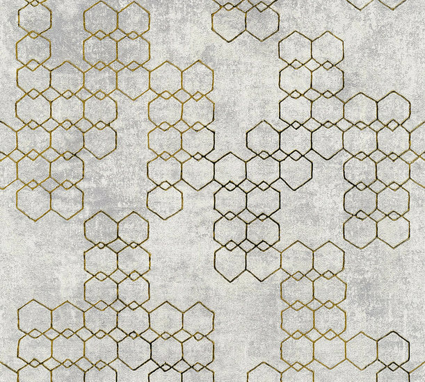 AS Creation New Walls 37424-4 | 374244 - Grijs / Goud Behang