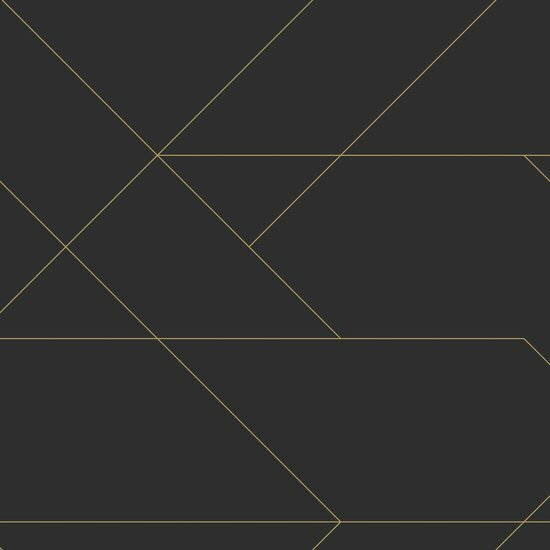 Esta Home Black &amp; White 139144 - Zwart - Goud Behang