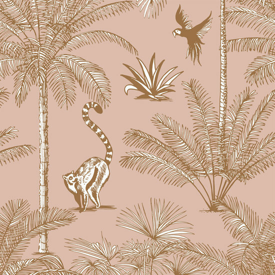 Esta Paradise 158943 - Terracotta - Roze Behang