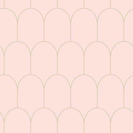 Esta Art Deco 139201 - Roze - Goud Behang