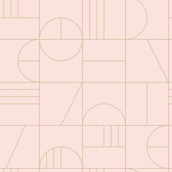 Esta Art Deco 139207 - Roze - Goud Behang