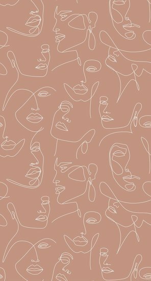 Esta Art Deco Fotobehang 158960 - Terracotta - Roze Behang