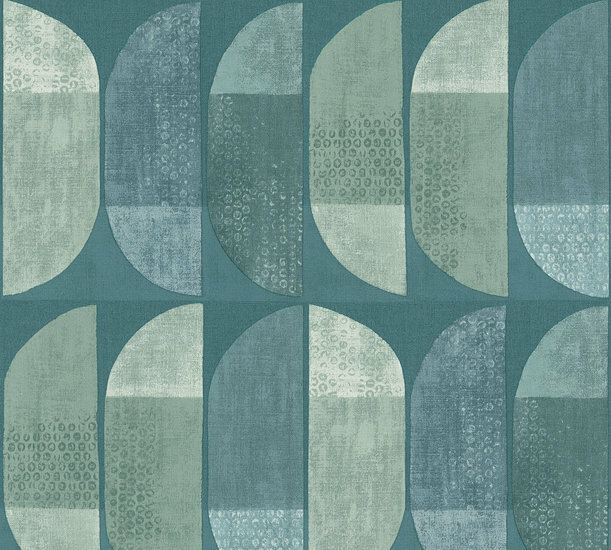 AS Creation Geo Nordic 37531-3 - 375313 - Blauw / Groen Behang