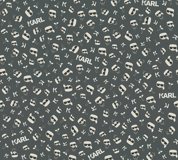 AS Creation Karl Lagerfeld Ikonik 37843-7 - 378437 - Beige / Zwart Behang