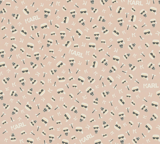 AS Creation Karl Lagerfeld Ikonik 37843-8 - 378438 - Beige / Zwart Behang