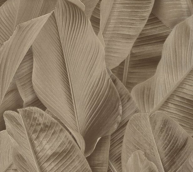 Montecolino Folium FO17807 Taupe Banana Leaves Behang