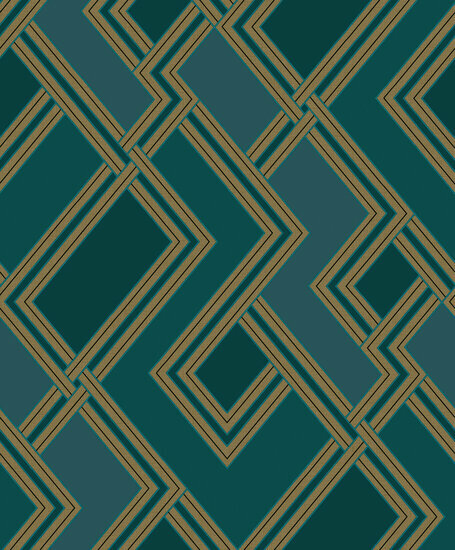 Dutch Wallcoverings Asperia 177504 groen - goud Behang