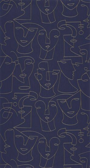 Casadeco Gallery GLRY86166415 - Blauw / Beige Behang