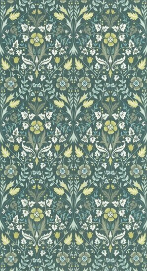 Casadeco Arts &amp; Crafts ARCR86337401 - Groen Behang