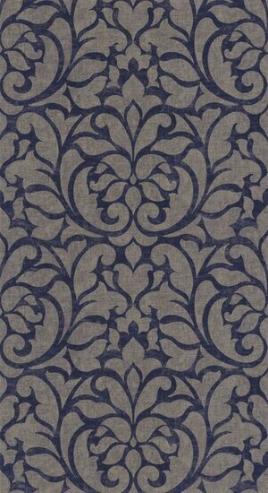 Casadeco Vienne VIEN87346504 - Grijs / Blauw Behang