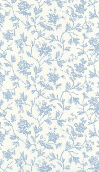 Casadeco Les Belles Toiles De Jouy LBTJ87966726 - Blauw / Wit Behang
