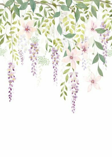 Casadeco Gardens GADN87675103 - Paars / Wit Behang