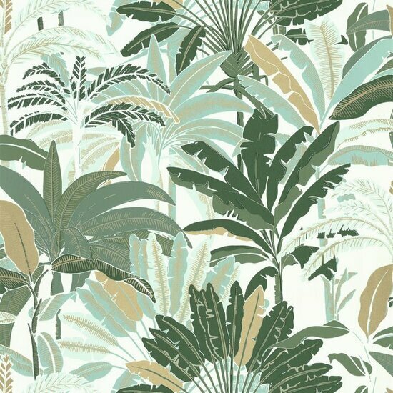 Caselio Escapade EPA102307773 - Groen / Wit Behang