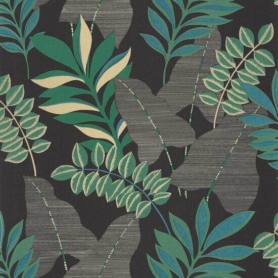 Caselio Escapade EPA102329779 - Groen / Zwart Behang