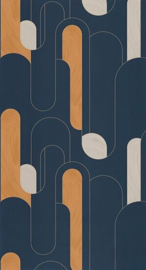 Caselio Around ARN102876122 - Blauw Behang