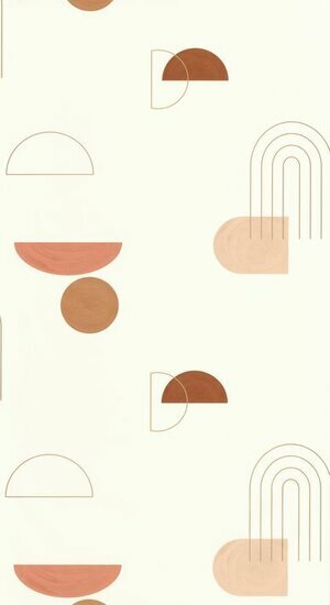 Caselio Around ARN102914021 - Oranje / Wit Behang