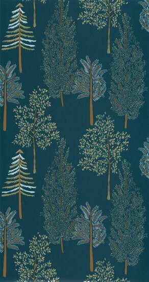 Caselio La Foret FRT102956614 - Blauw Behang