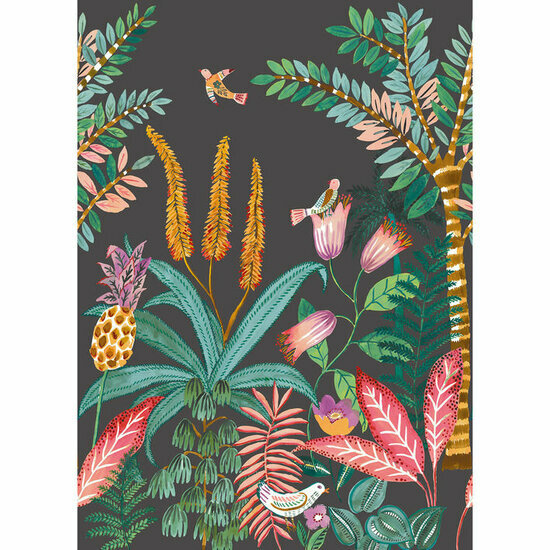 Caselio Boheme BOM103207903 - Multicolours / Zwart Behang