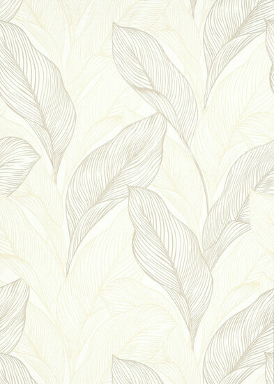 fashion for walls bladeren wit goud taupe vlies Behang