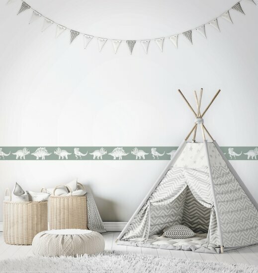 Noordwand Kids Walls Little Adventures Randje 45802 Groen Behang