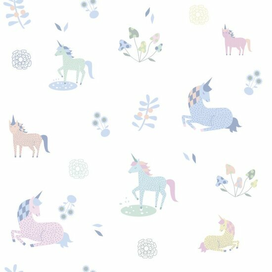 Noordwand Kids Walls Little Adventures 45823 Blauw - Roze - Geel - Groen Behang