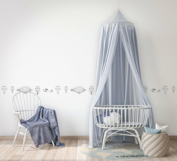 Noordwand Kids Walls Little Adventures Randje 45828 Zwart - Wit Behang