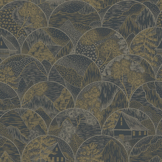 Dutch First Class Alchemy Charcoal 65881 Behang