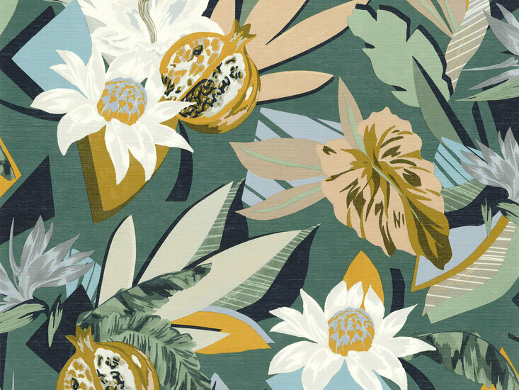 Casamance Aventura 75531528 - Groen / Geel Behang