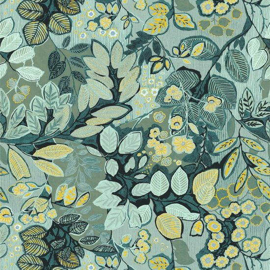 Casamance Ete Indien 75090712 - Groen Behang