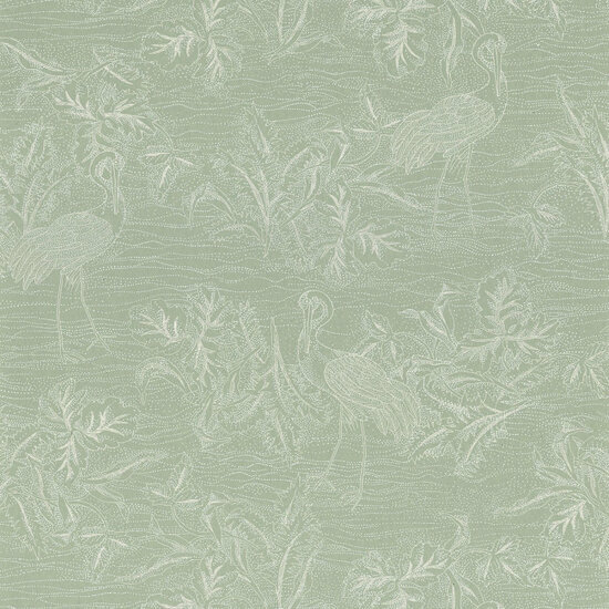 Casamance L&#039;&Icirc;le Aux Oiseaux 75891426 - Groen / Blauw Behang