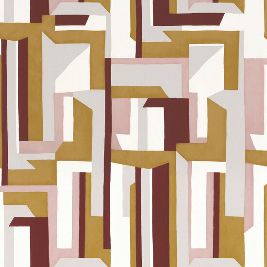 Casamance Misura 74481556 - Geel / Wit Behang
