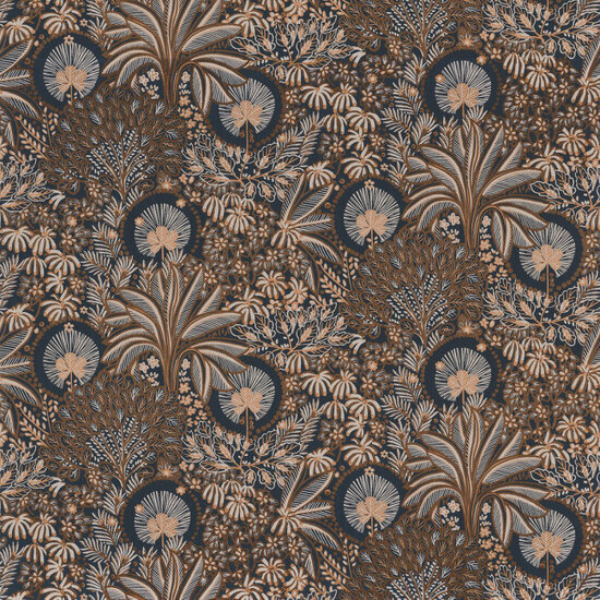 Casamance Nuit D&#039;Orient 75391426 - Blauw / Bruin Behang