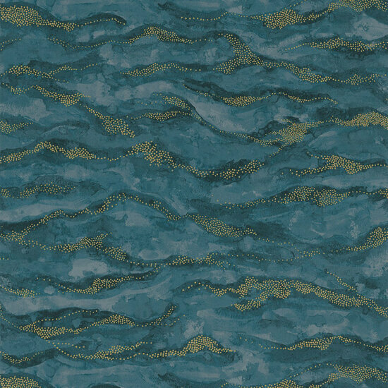 Casamance Nuit D&#039;Orient 75402038 - Blauw / Geel Behang