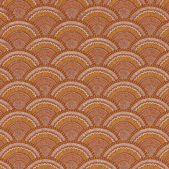 Casamance Printemps Viennois 74821442 - Oranje / Roze Behang