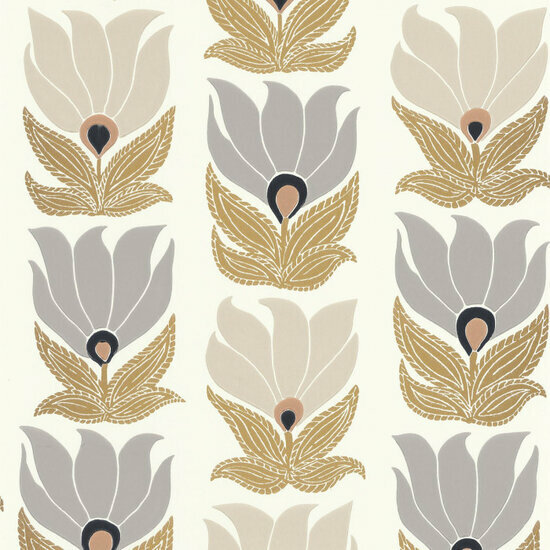 Casamance Square Jasmin 75690610 - Wit / Geel Behang