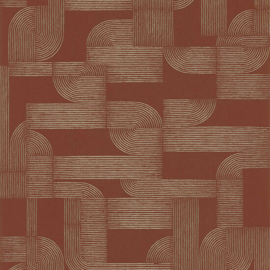 Casamance Square Jasmin 75701732 - Bruin / Rood Behang