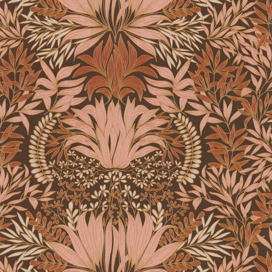 Casamance Square Jasmin 75733364 - Oranje / Roze Behang