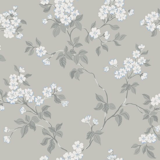 Dutch Wall Decor Blommor &amp; Blad 679-01 Grijs Behang
