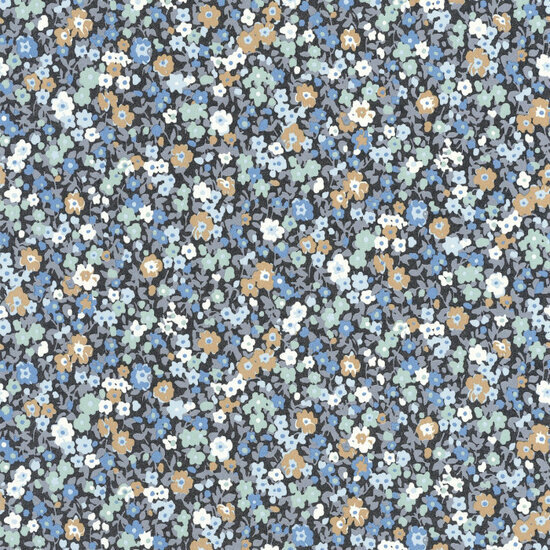 Casadeco Flower Market FLOM89216518 - Blauw Behang