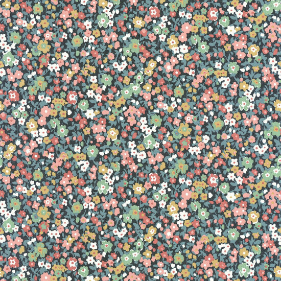 Casadeco Flower Market FLOM89216424 - Multicolour / Blauw Behang