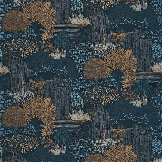 Casadeco Kyoto KYTO88726759 - Blauw Behang