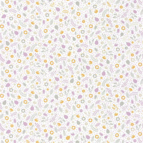 Casadeco Rose &amp; Nino RONI85545120 - Wit / Paars Behang