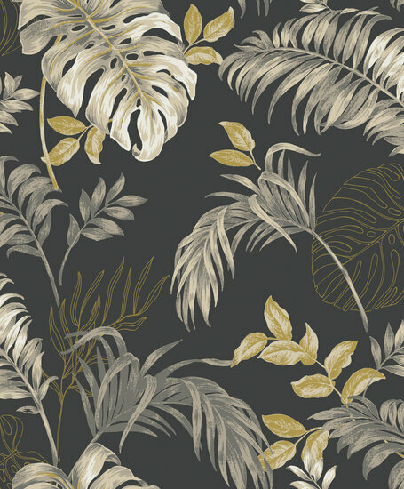 Dutch Wallcoverings Attitude A64303 Zwart - Beige Behang