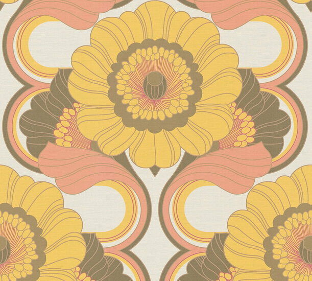 AS Creation Retro Chic - 39530-4 / 395304 Bruin - Geel Behang