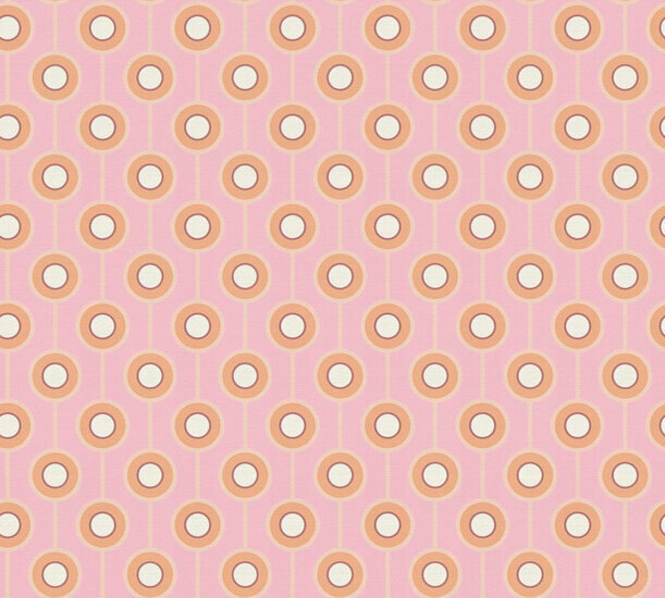 AS Creation Retro Chic - 39537-3 / 395373 Roze - Oranje Behang