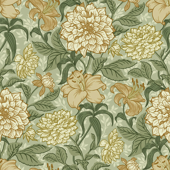 Esta Home Bloom Groen Geel 139379 Behang