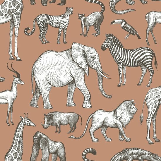 Esta Home Jungle 139512 Terracotta Behang
