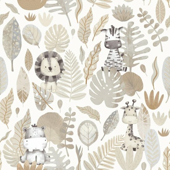 Noordwand Happy 14837 Wit Beige Grijs Behang