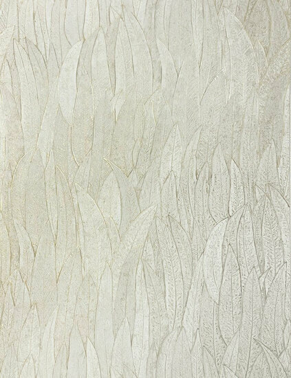 Casamance Nature Précieuse - Textures 76533262 - Wit / Goud Metallic Behang