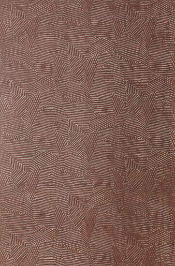 Casamance Nature Précieuse - Textures 76543772 - Rood / Metallic Goud Behang